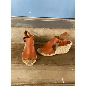 NWOB Via Spiga Nolan brown espadrille wedge sandal